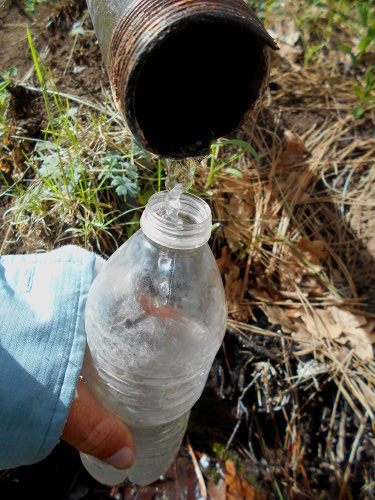 Collecting spring water